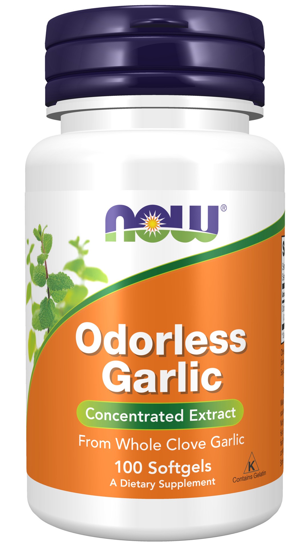 slide 1 of 2, NOW Odorless Garlic - 100 Softgels, 100 ct