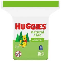 Huggies Natural Care Sensitive Baby Wipes, Unscented, 1 Refill Pack (184 Wipes Total)