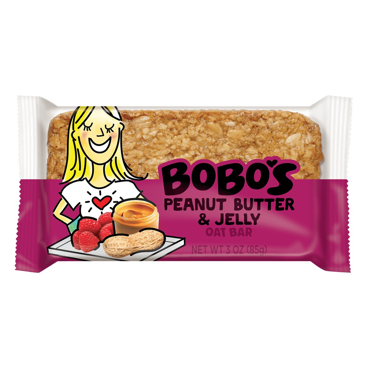 slide 1 of 5, Bobo's Peanut Butter & Jelly Oat Bar 3 oz. Wrapper, 3 oz