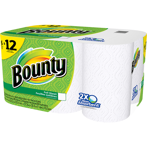 slide 14 of 15, Bounty 2xAbsorbent Double Rolls, 6 ct