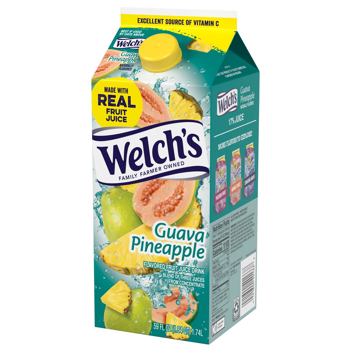 slide 4 of 5, Welch's Guava Pineapple Fruit Juice Drink, 59 fl oz carton, 59 fl oz