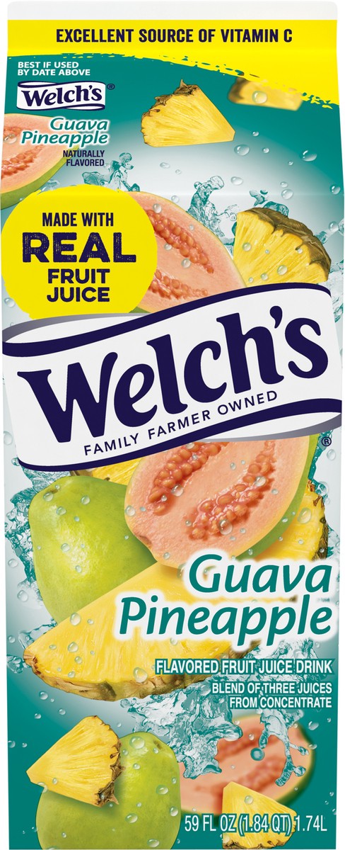 slide 5 of 5, Welch's Guava Pineapple Fruit Juice Drink, 59 fl oz carton, 59 fl oz