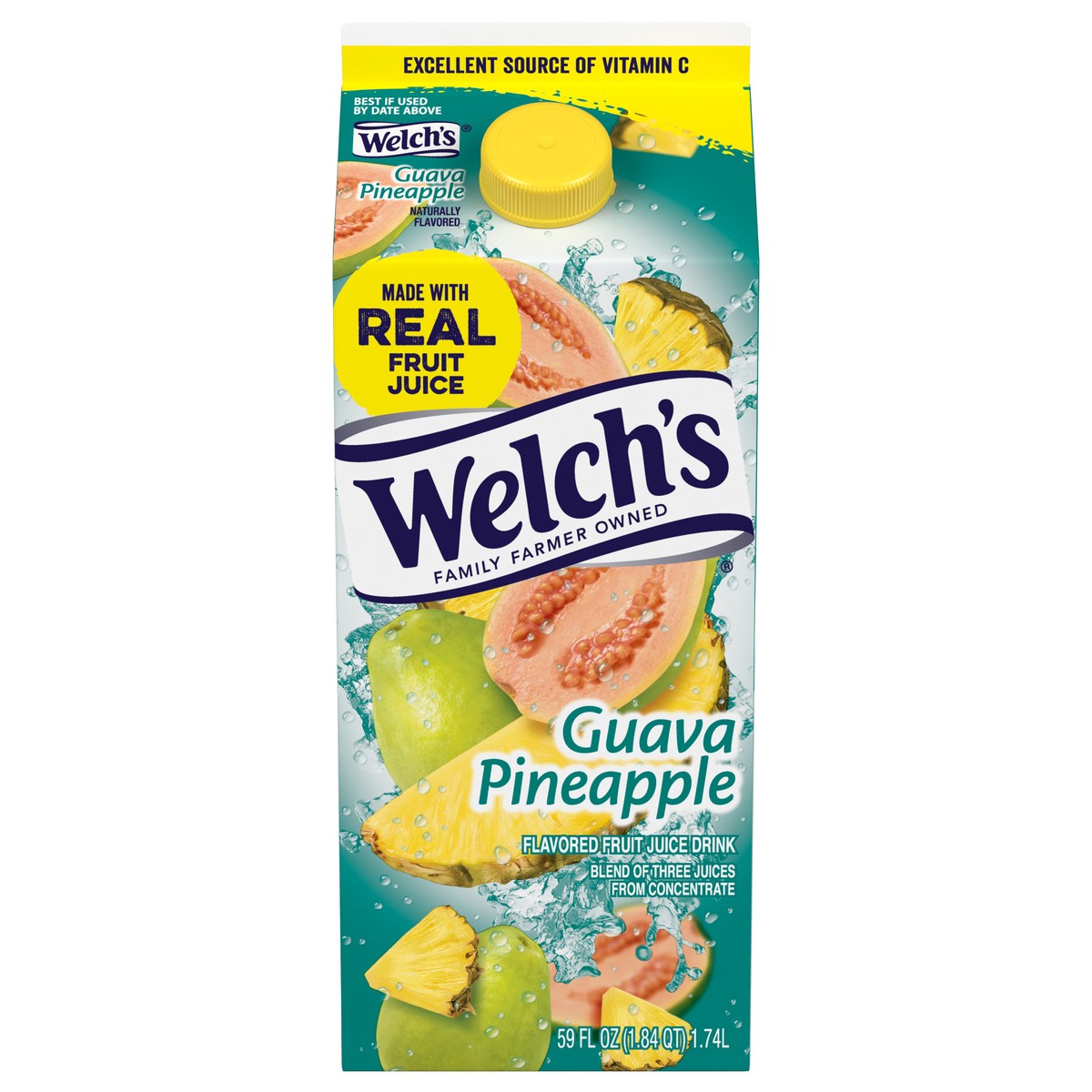 slide 1 of 5, Welch's Guava Pineapple Fruit Juice Drink, 59 fl oz carton, 59 fl oz