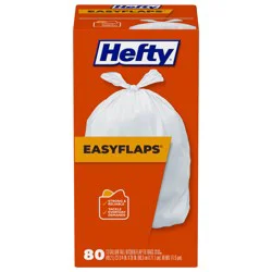 Hefty EasyFlaps 13 Gallon Tall Kitchen Flap-Tie Bags 80 ea