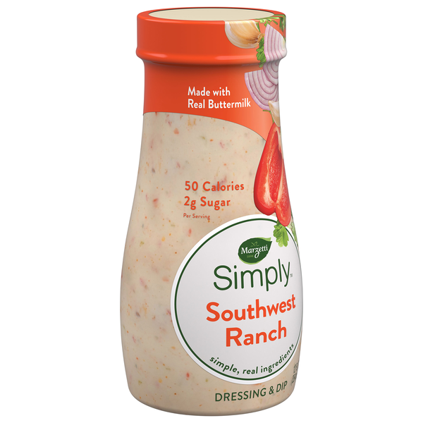 slide 1 of 6, Marzetti Simply™ Southwest Ranch Dressing & Dip 12 fl. oz. Bottle, 12 fl oz