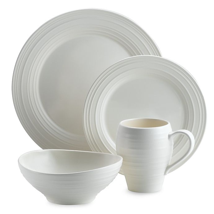 slide 1 of 1, Mikasa Swirl Place Setting - White, 4 ct