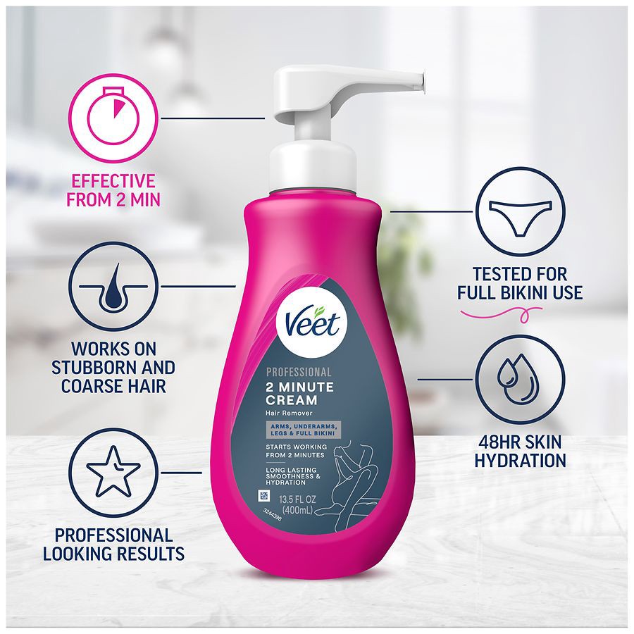 slide 3 of 5, Veet Professional 2 Minute Hair Removal Cream, 13.5 fl oz