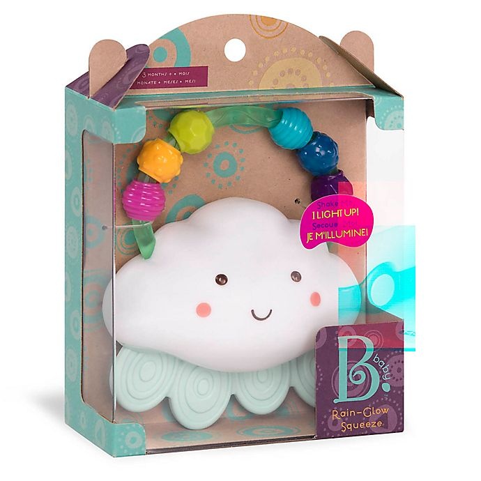 slide 3 of 4, B. Rain-Glow Squeeze Light Up Cloud Rattle, 1 ct