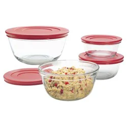 Anchor Hocking Glass Food Prep Mixing Bowl Set