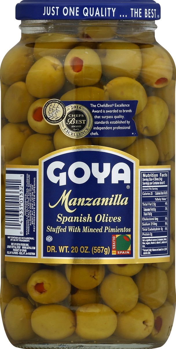 slide 1 of 3, Goya Olives 20 oz, 20 oz