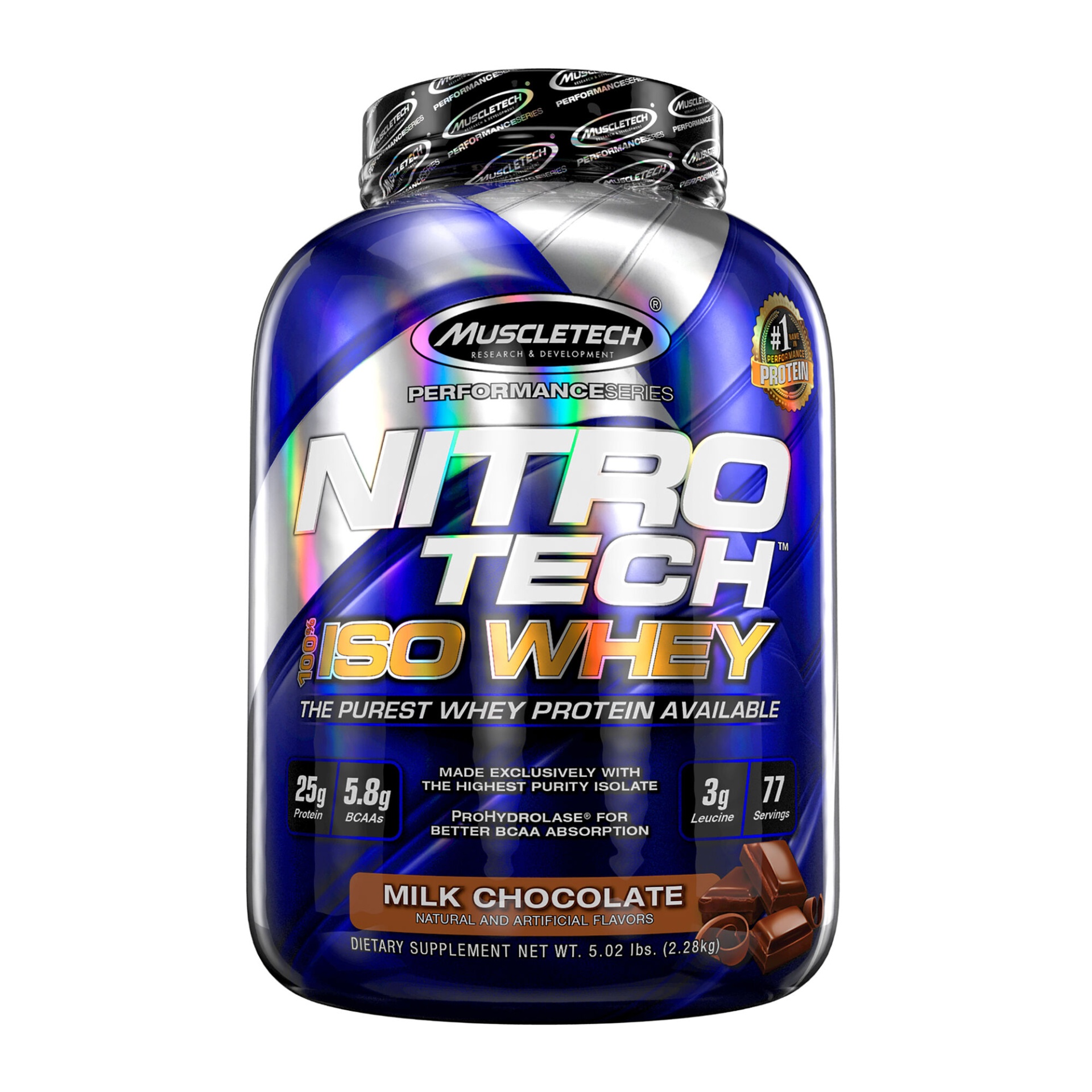 slide 1 of 1, MuscleTech Nitro Tech 100% ISO Whey - Milk Chocolate, 5 lb