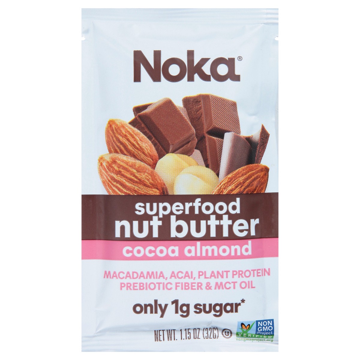 slide 1 of 1, Noka Choc Almond Superfood Nut Butter, 1.15 oz