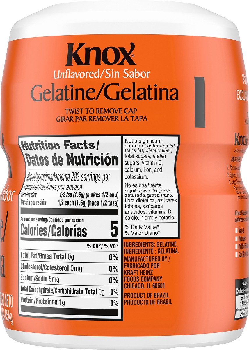 slide 9 of 9, Knox Unflavored Gelatin, 16 oz Canister, 16 oz