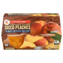 Giant No Sugar Added Diced Peaches Fruit Cups with Splenda - 4 ct
