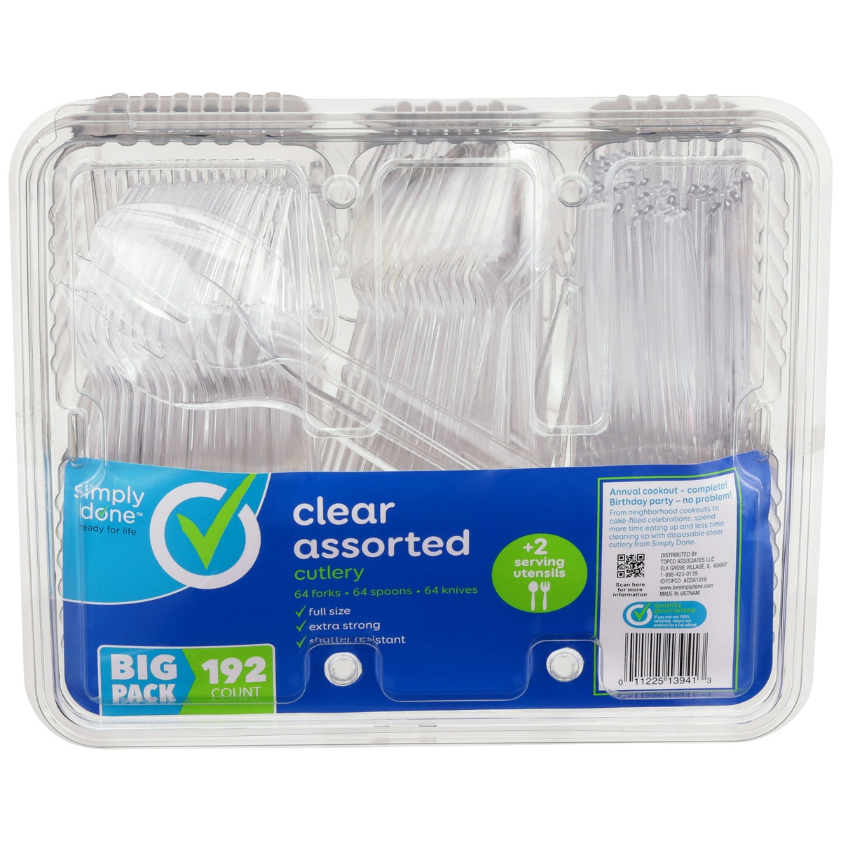 slide 1 of 1, Simply Done Combo Party Tray Plastic Cutlery, 192 ct