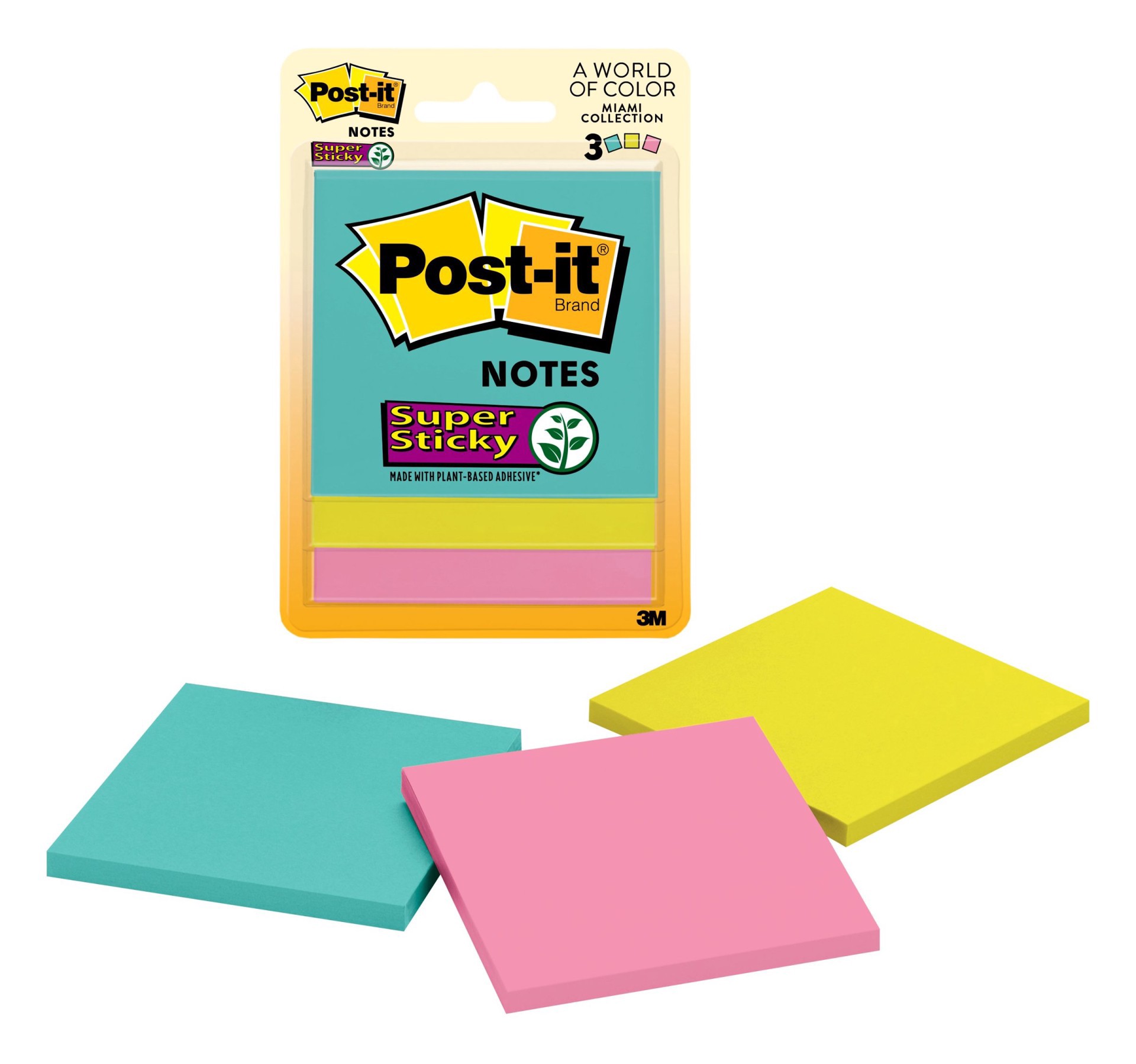 slide 1 of 5, Post-it Notes Electric Glow Collection, 3 ct