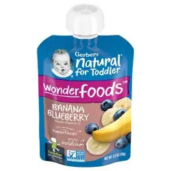 Gerber Toddler Fruit Squeezable Puree, Banana Blueberry