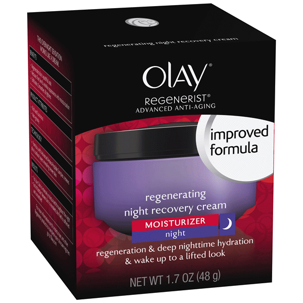 slide 1 of 1, Olay Regenerist Night Recovery Cream Face Moisturizer, 1.7 oz