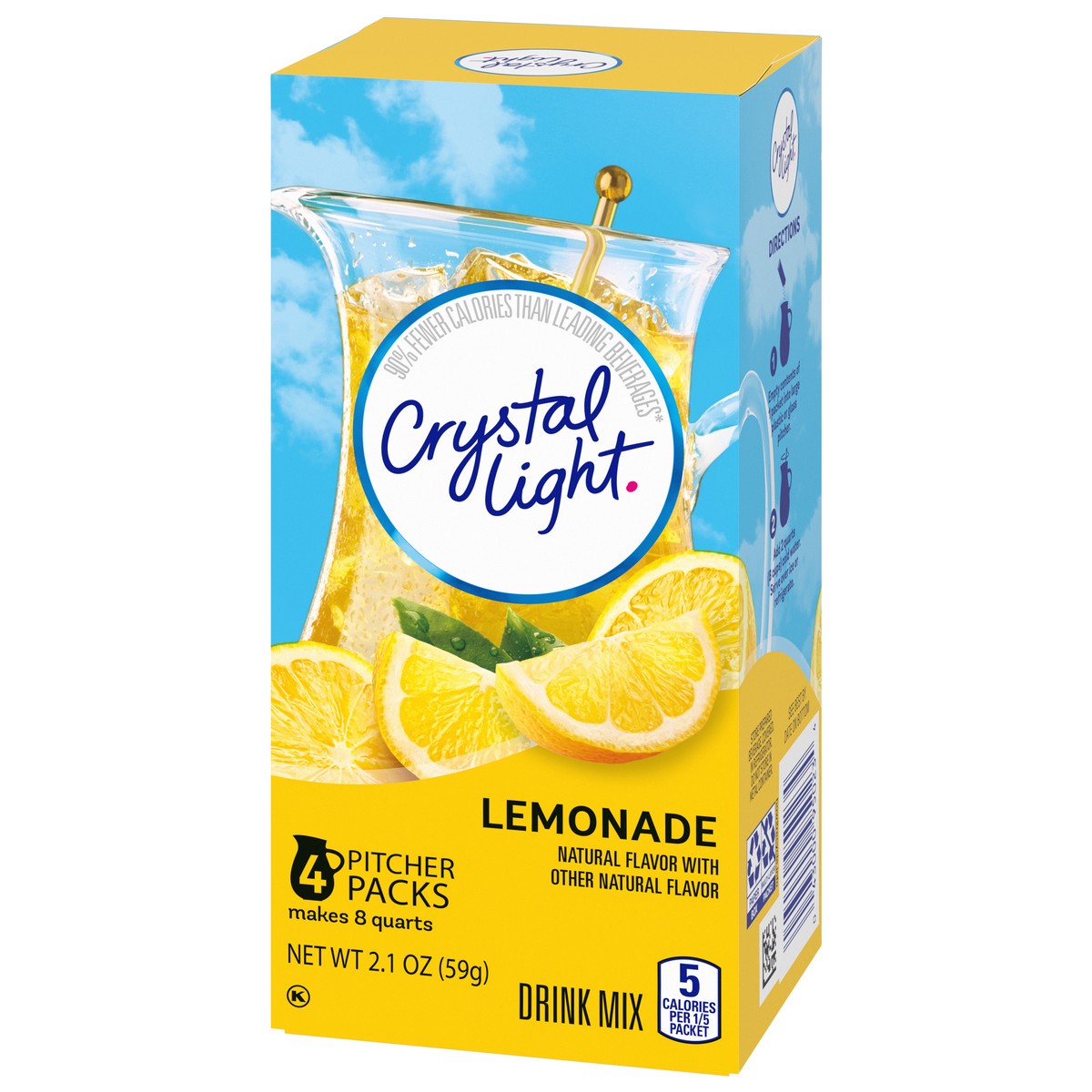 slide 6 of 9, Crystal Light Lemonade Naturally Flavored Powdered Drink Mix, 4 ct Pitcher Packets, 4 ct