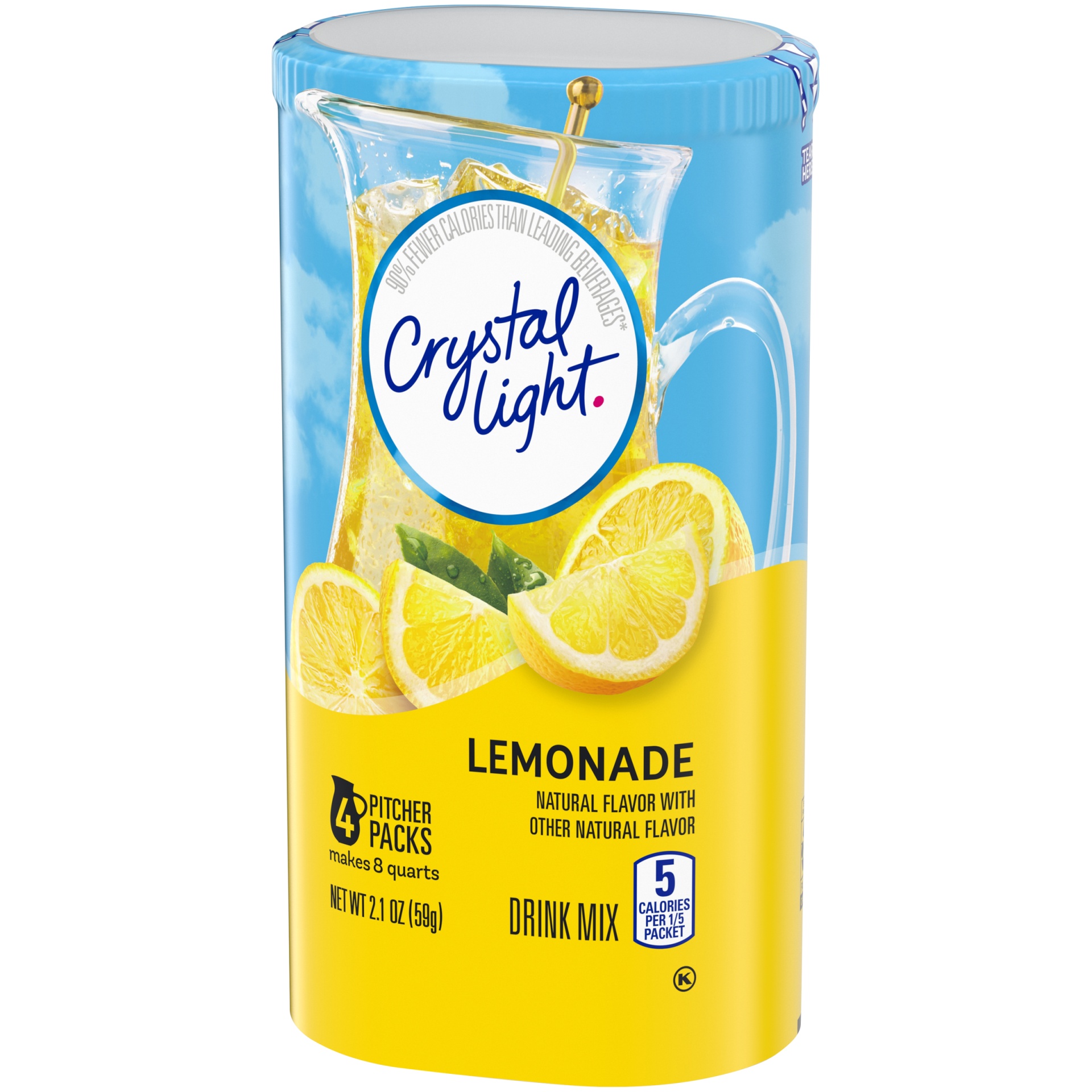 slide 6 of 9, Crystal Light Lemonade Naturally Flavored Powdered Drink Mix Pitcher, 4 ct