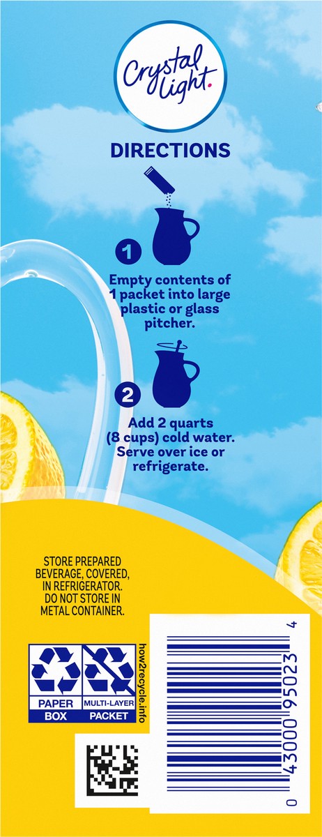 slide 2 of 9, Crystal Light Lemonade Naturally Flavored Powdered Drink Mix, 4 ct Pitcher Packets, 4 ct