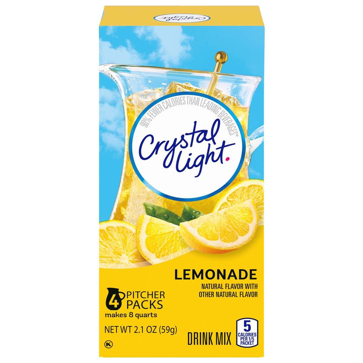 slide 1 of 9, Crystal Light Lemonade Drink Mix 2.1 oz, 4 ct