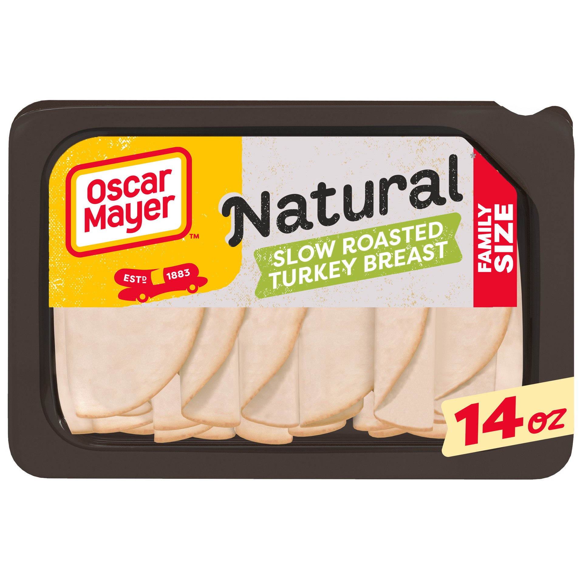 slide 1 of 5, Oscar Mayer Natural Slow Roasted Sliced Turkey Breast Deli Lunch Meat, 14 oz Package, 14 oz