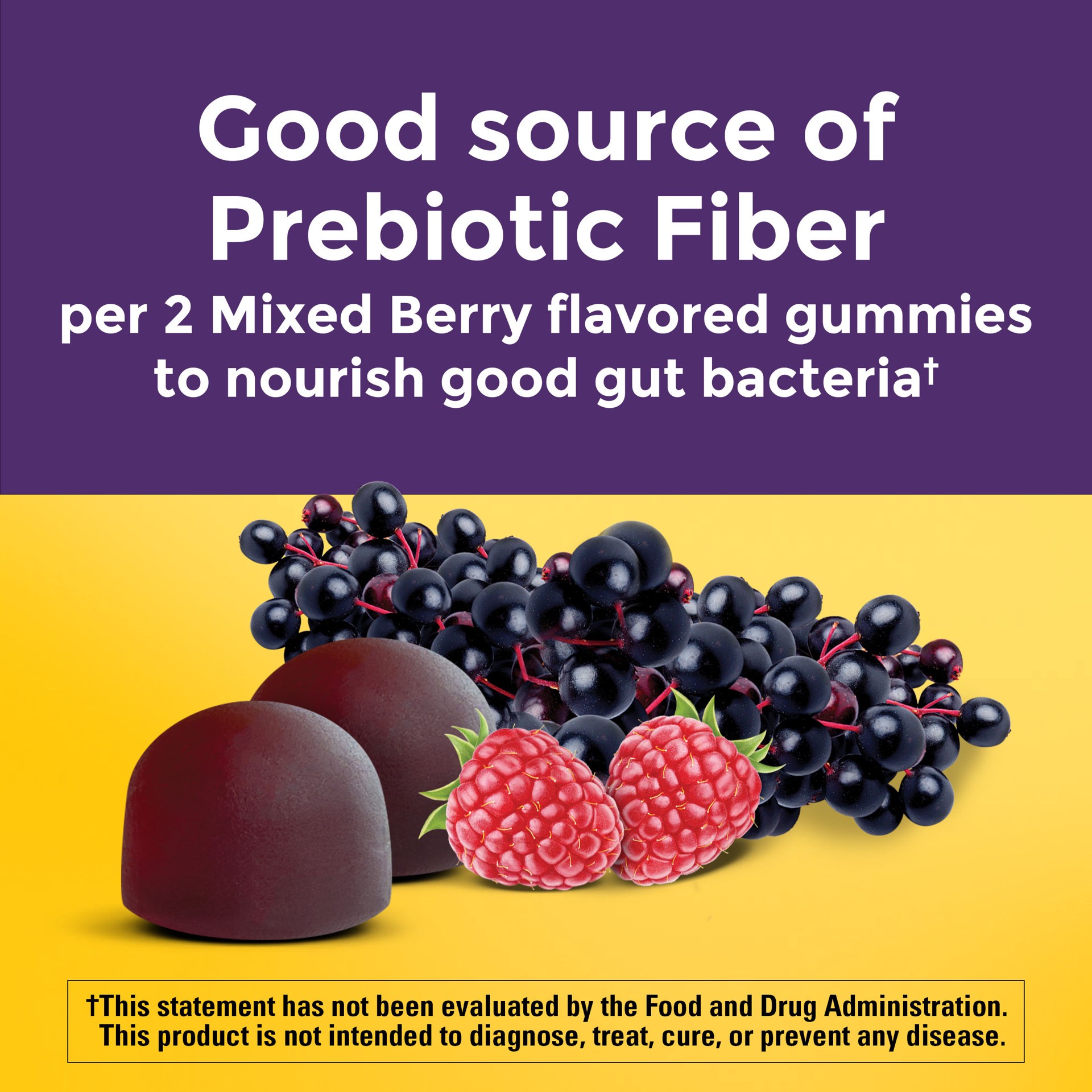 slide 3 of 8, Nature Made Probiotic + Prebiotic Fiber Gummies, Gut Health Support, 50 Count, 50 ct