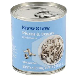 Know & Love Pieces & Stems Mushrooms 4 Ounces