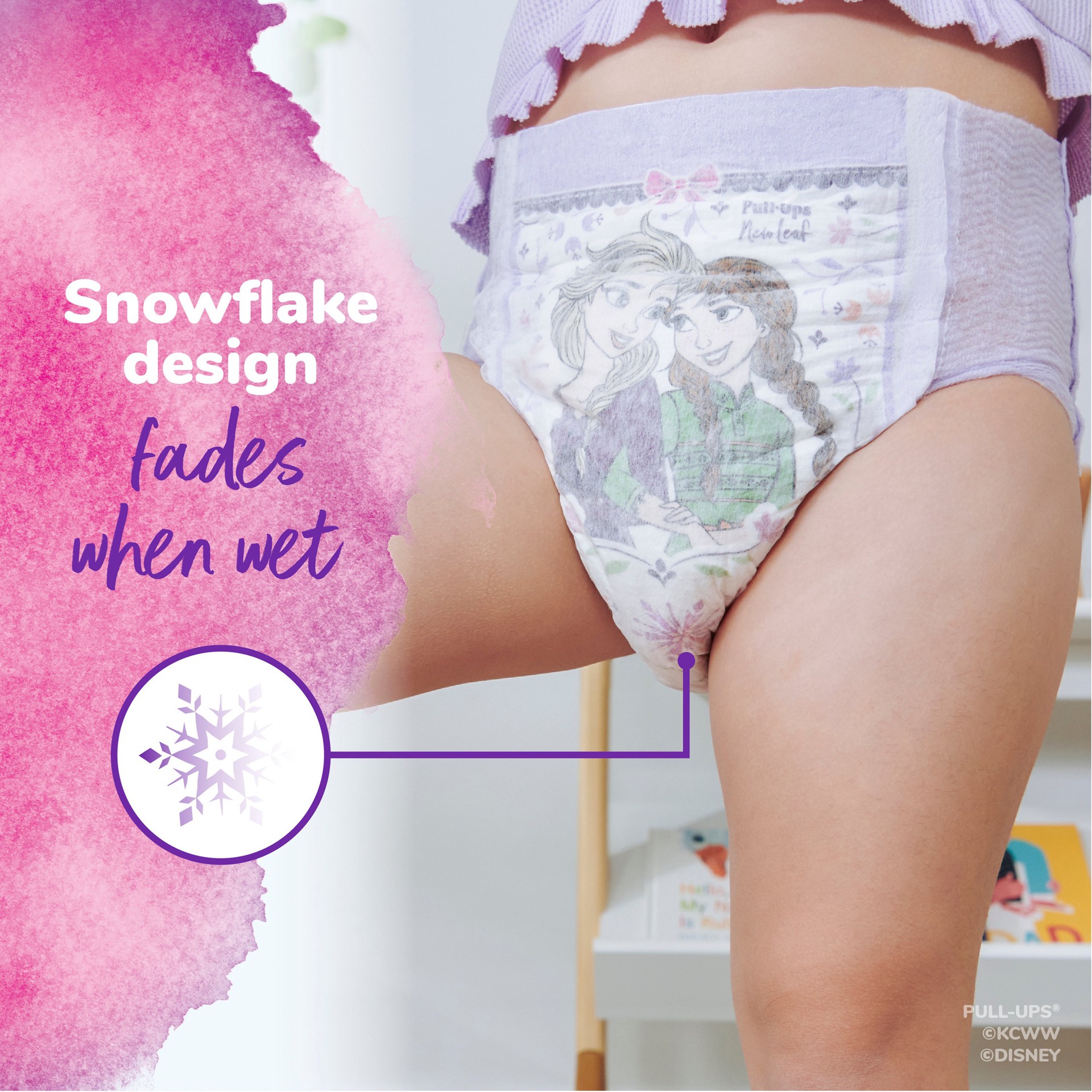 slide 3 of 5, Pull-Ups New Leaf Girls' Disney Frozen Potty Training Pants, 2T-3T (16-34 lbs), 18 Ct, 18 ct