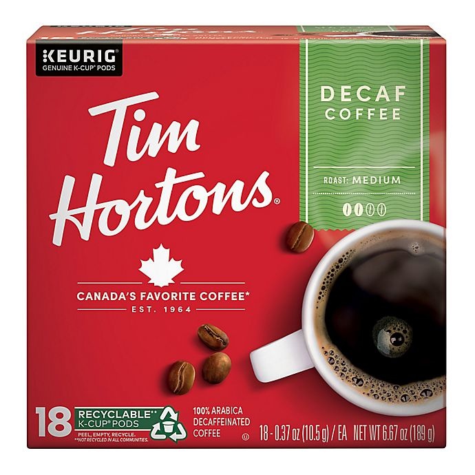 slide 2 of 3, Tim Hortons Decaffeinated Coffee Pods for Single Serve Coffee Makers, 18 ct