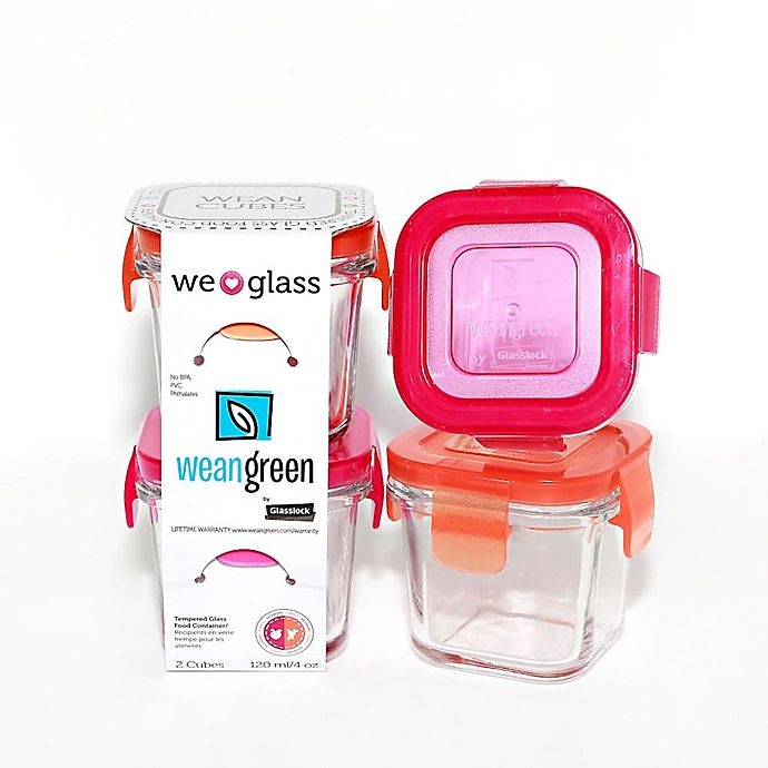 slide 2 of 6, Wean Green2-Pack Wean Cube - Pink/Orange, 2 ct; 4 oz