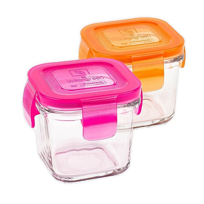 slide 1 of 6, Wean Green2-Pack Wean Cube - Pink/Orange, 2 ct; 4 oz