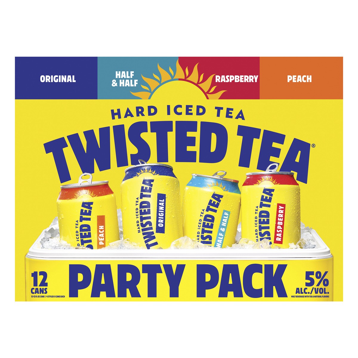 slide 4 of 7, Twisted Tea Variety Party Pack, Hard Iced Tea (12 fl. oz. Can, 12pk.), 12 ct; 12 oz