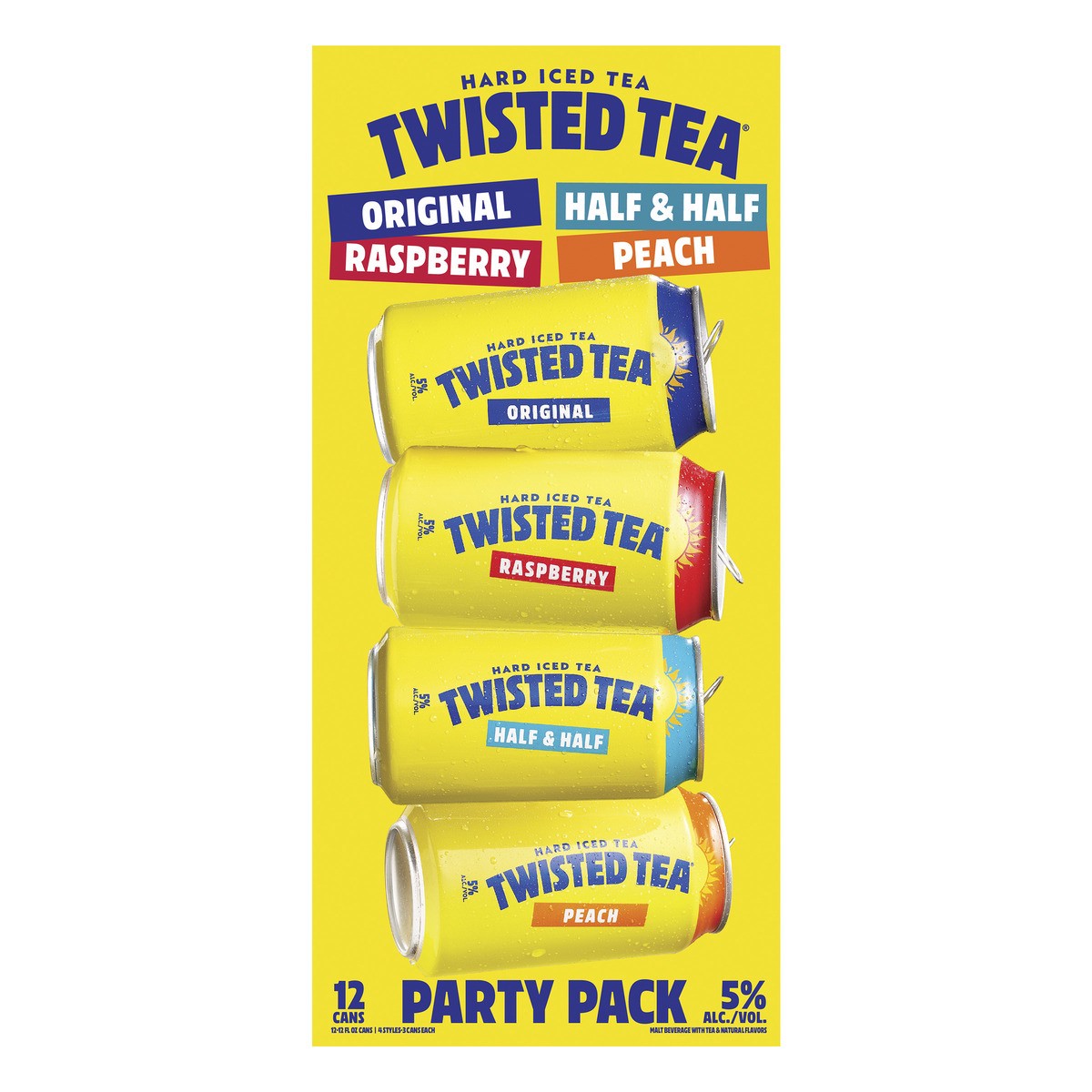 slide 7 of 7, Twisted Tea Variety Party Pack, Hard Iced Tea (12 fl. oz. Can, 12pk.), 12 ct; 12 oz