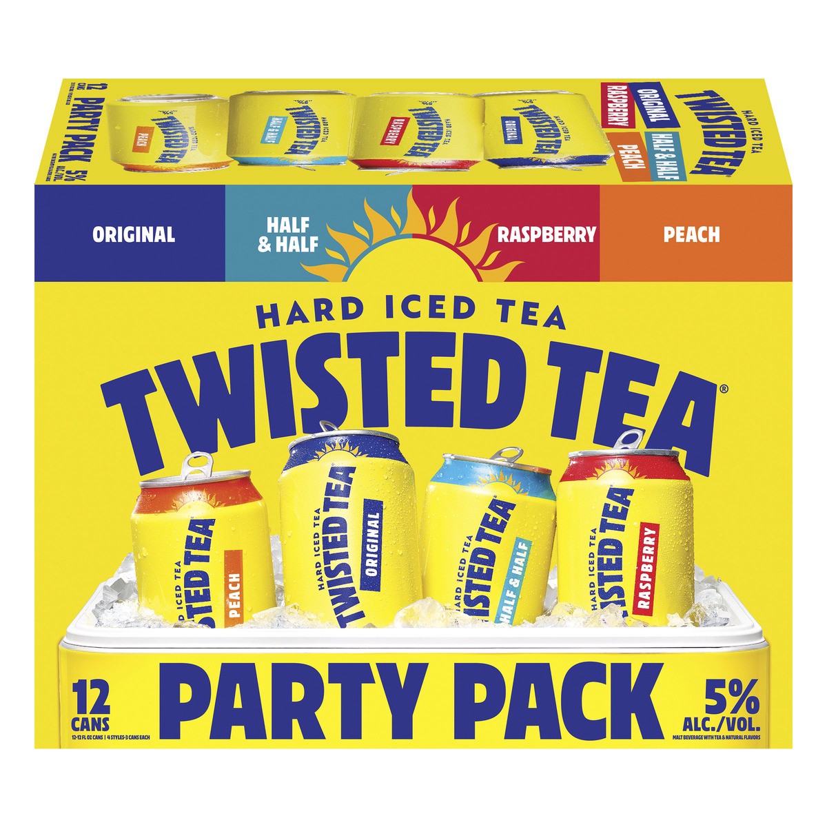 slide 1 of 7, Twisted Tea Variety Party Pack, Hard Iced Tea (12 fl. oz. Can, 12pk.), 12 ct; 12 oz