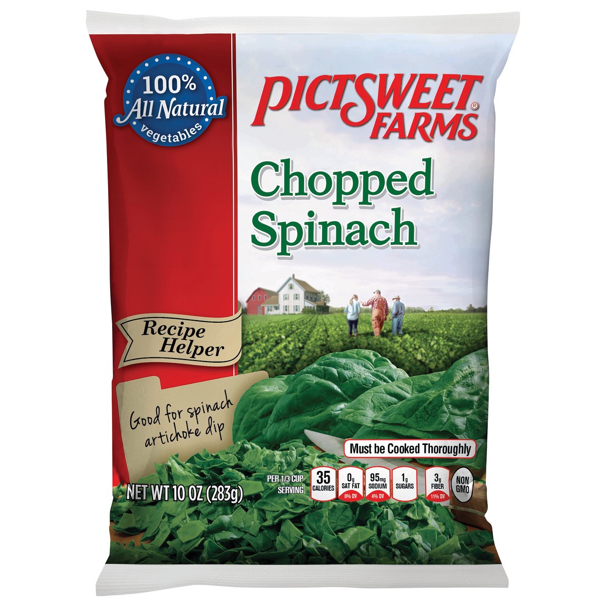 slide 1 of 3, PictSweet Spinach, Chopped, 10 oz
