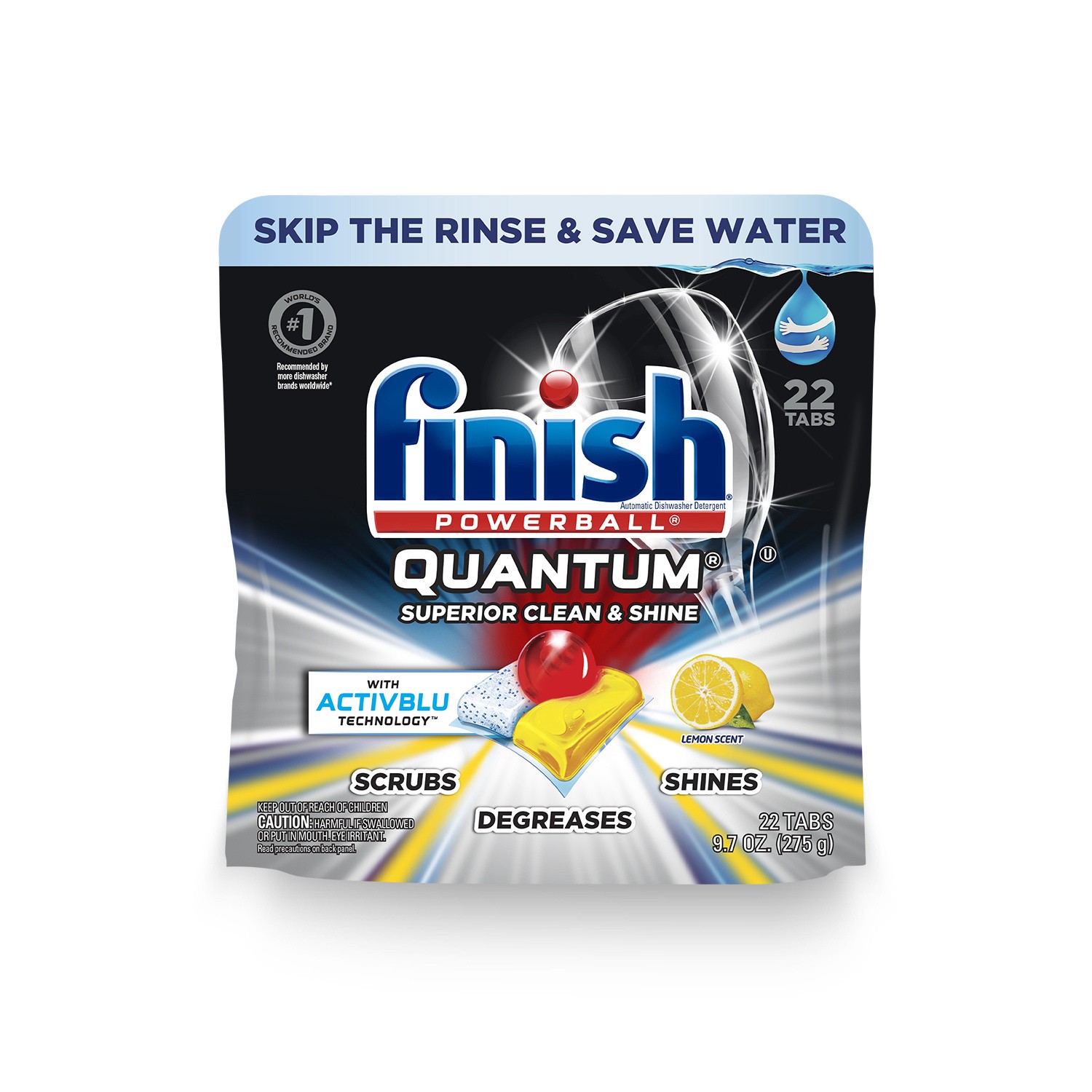 slide 1 of 10, FINISH QUANTUM - Ultra Degreaser with Lemon 8/22 ct., 22 ct