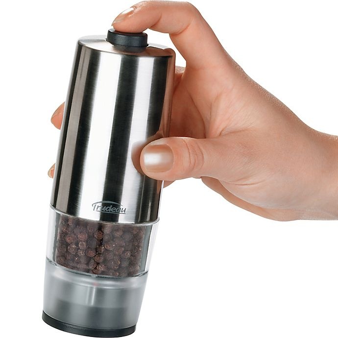 slide 2 of 2, Trudeau Mini Batter Operated Salt/Pepper Mill, 7 in