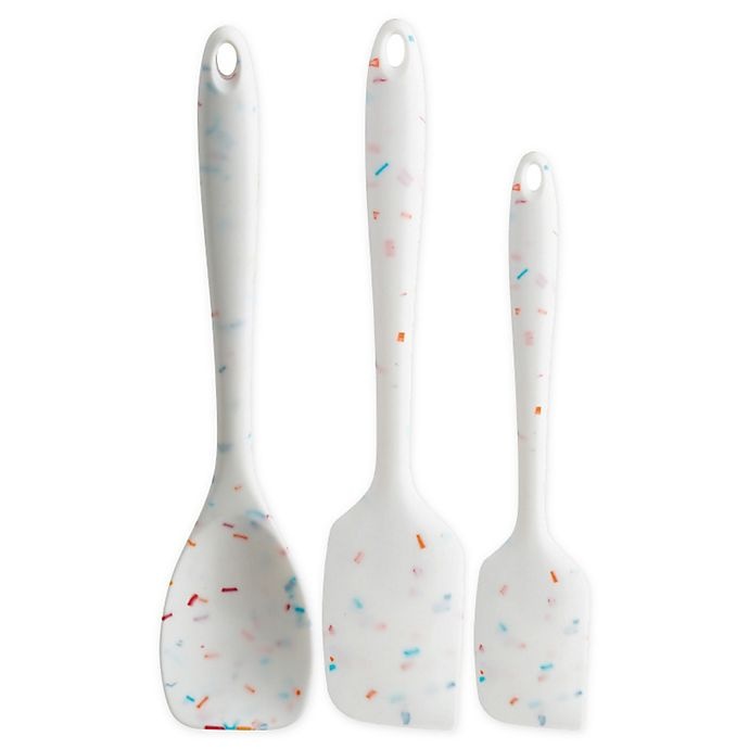 slide 1 of 1, Trudeau Silicone Spatula Set - Confetti, 3 ct