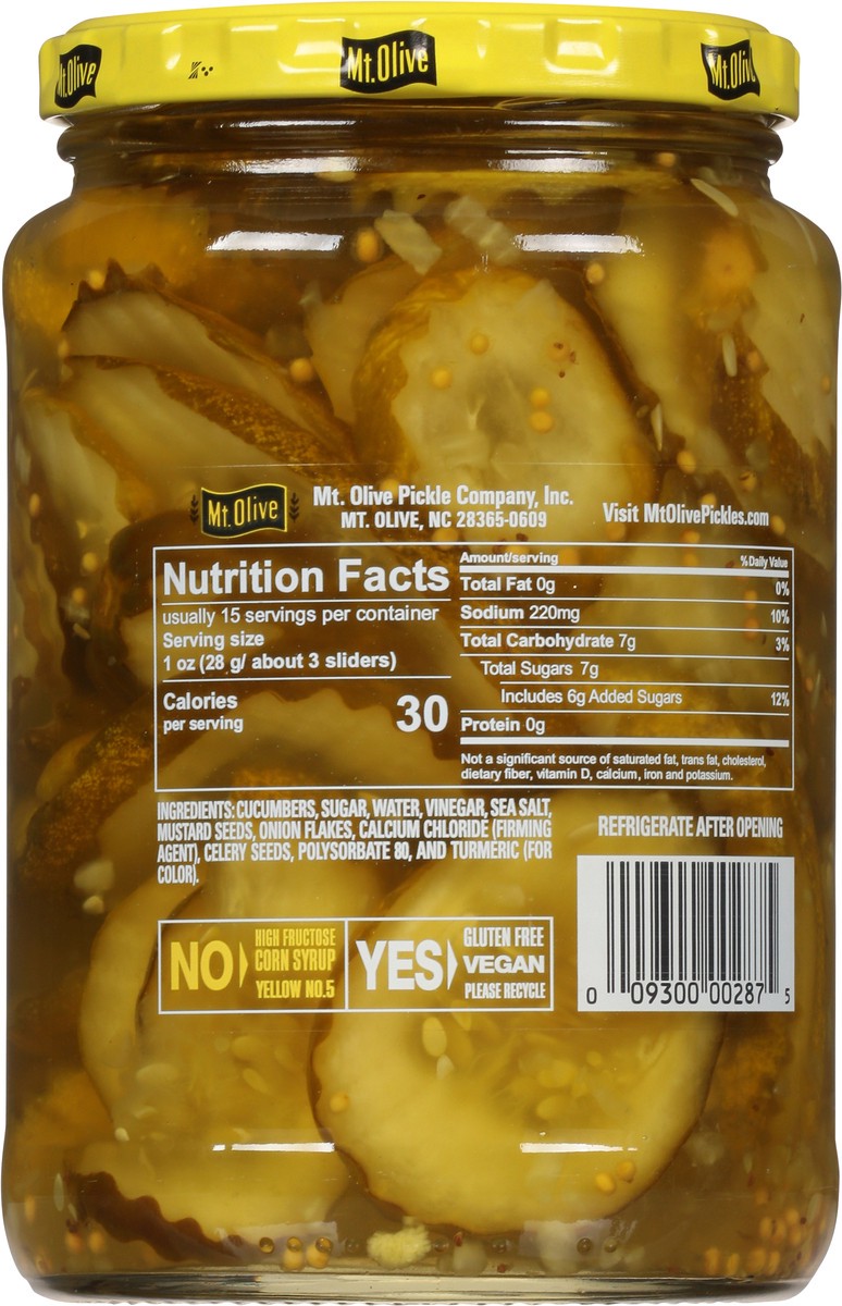 slide 12 of 13, Mt. Olive Old-Fashioned Sweet Bread & Butter Sliders 24 fl oz, 24 fl oz