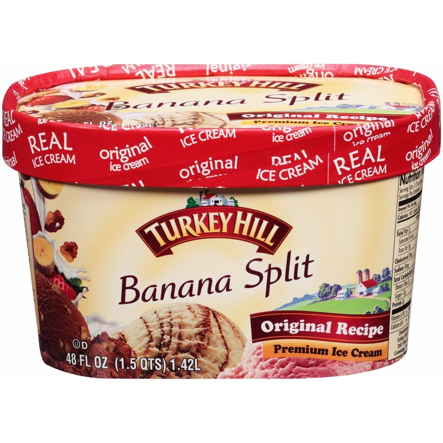 slide 1 of 8, Turkey Hill Banana Split, 48 fl oz