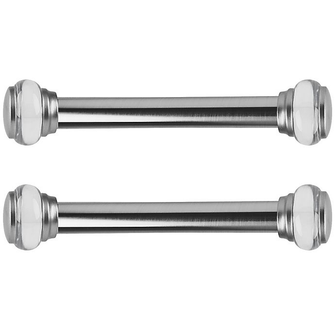 slide 1 of 1, Versailles Home Fashions Titan Duet Saturn Side Mount Curtain Rod - Brushed Nickel, 2 ct