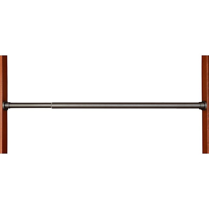 slide 2 of 3, Versailles Home Fashions DUO Stainless Steel 28 to Adjustable Tension Rod - Graphite, 28-48 in