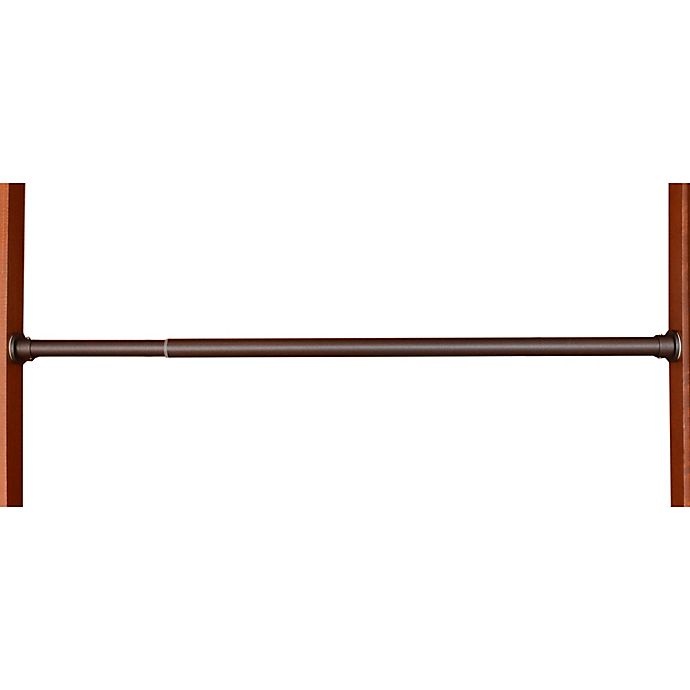 slide 2 of 3, Versailles Home Fashions DUO Stainless Steel 86 to Adjustable Tension Rod - Bronze, 86-144 in