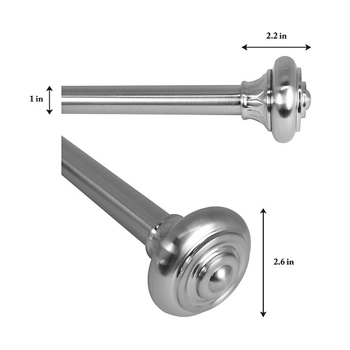 slide 3 of 3, Versailles Home Fashions Lexington Royale 48 to Adjustable Curtain Rod - Pewter, 86 in