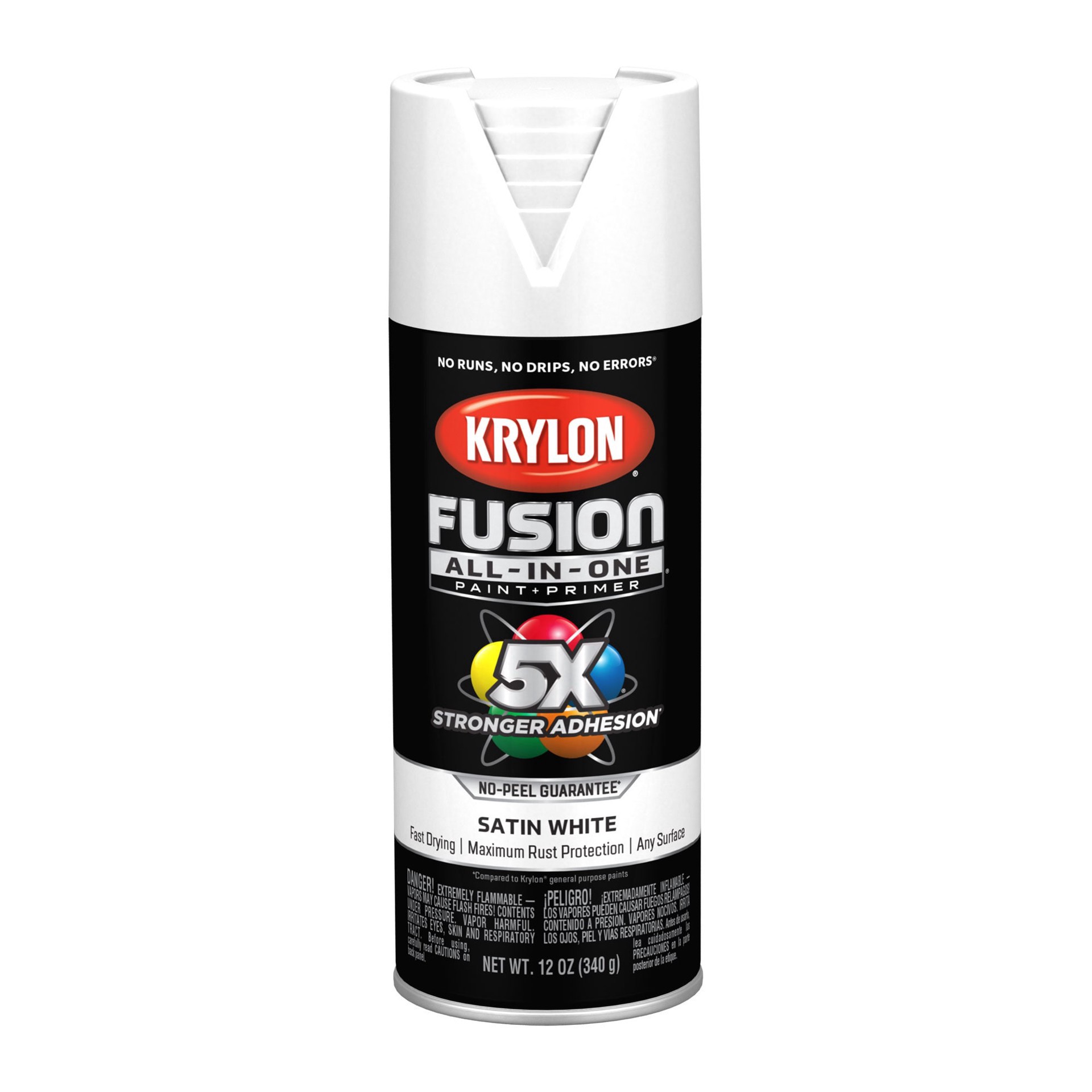 slide 5 of 6, Krylon Fusion All-In-One, Satin, White, 12 oz, 12 oz