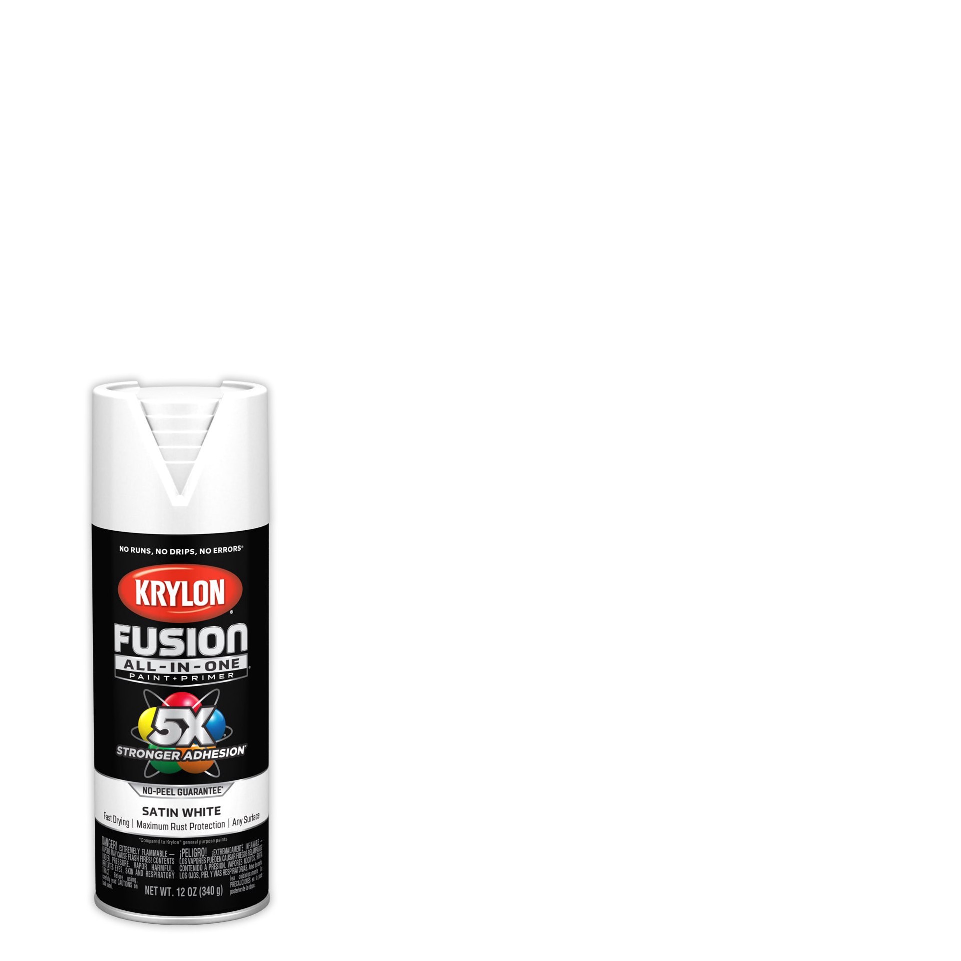 slide 1 of 6, Krylon Fusion All-In-One, Satin, White, 12 oz, 12 oz