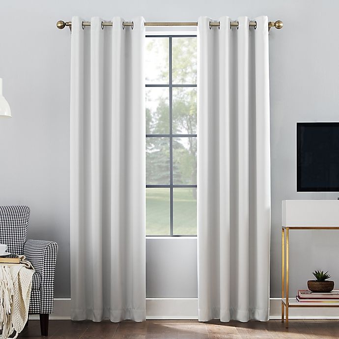 slide 1 of 1, Sun Zero Oslo Theater Grade Grommet 100% Blackout Window Curtain Panel - Pearl, 108 in