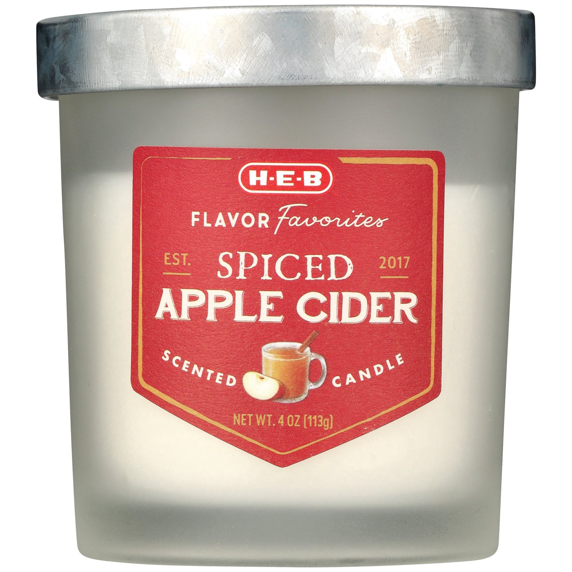 slide 1 of 1, H-E-B Flavor Favorites Spiced Apple Cider Scented Candle, 4 oz